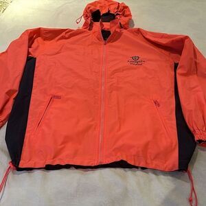 Rain Jacket Windbreaker Annapolis Lined Mesh Sailing Unisex Orange and Navy XL